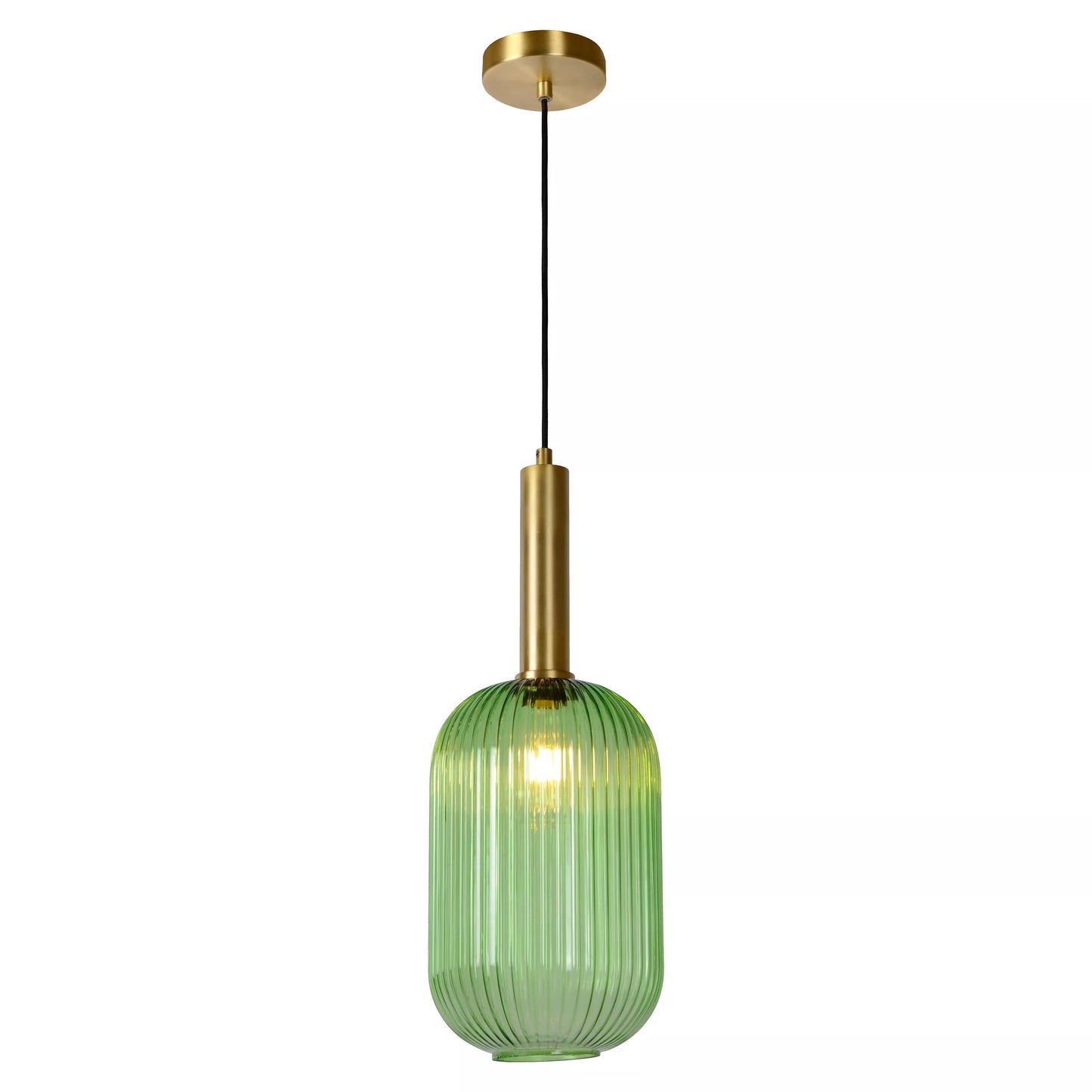 Zarek Lantern Shape Vertical Striped Stained Glass Pendant Light