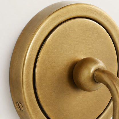 Azon Country Linen Brass Swan Neck Wall Light
