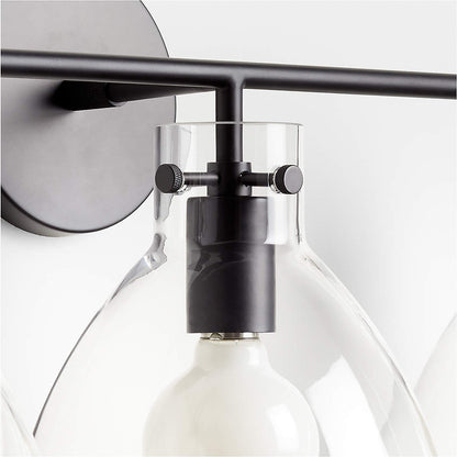 York Minimalist 3-Light Glass Globe Metal Wall Light