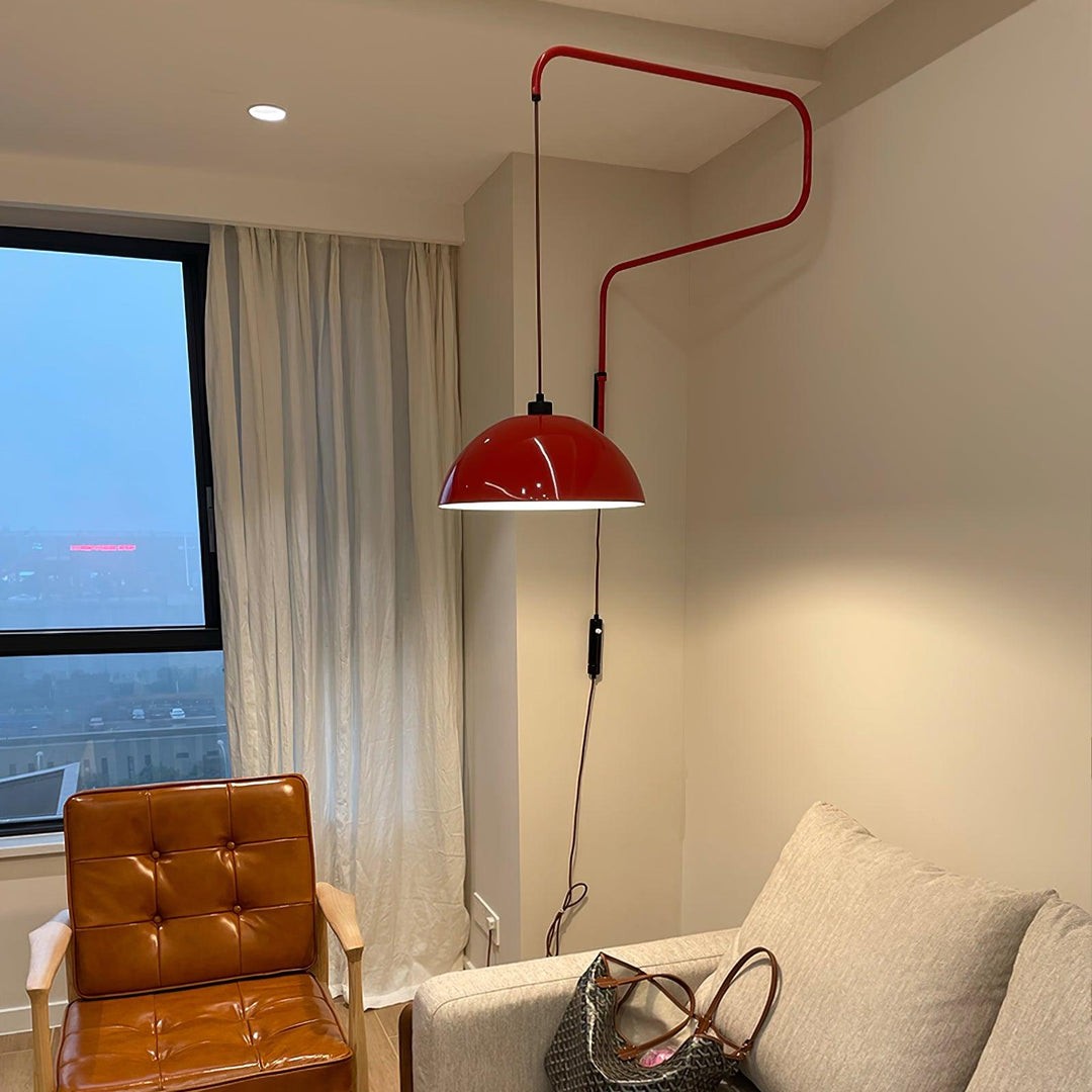 Thalys Minimalist Adjustable Swing Long Arm Dome Sconce