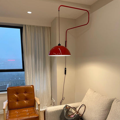 Thalys Minimalist Adjustable Swing Long Arm Dome Sconce