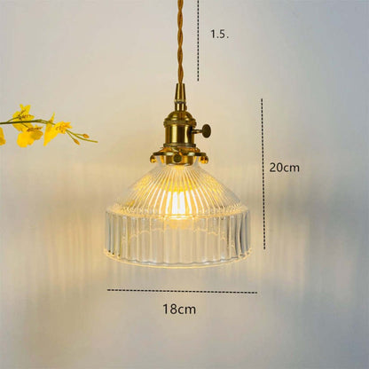 Zyrion Retro Ribbed Clear Glass Pendant Light