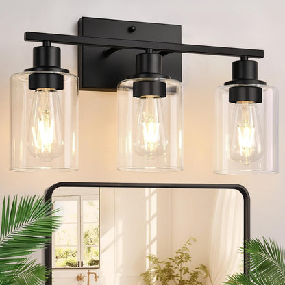 Lynor Classic Farmhouse Clear Glass Triple Sconce