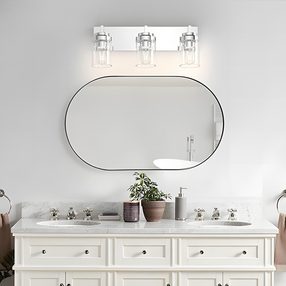 Pyros Farmhouse Clear Glass Cylinder Vanity Wall Light