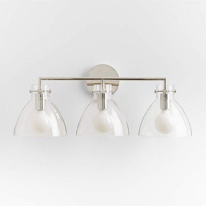York Minimalist 3-Light Glass Globe Metal Wall Light