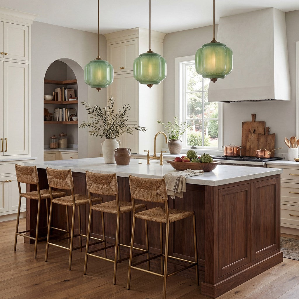 Cyrilith Vintage Milk Glass Oiled Brass Eloise Pendant light