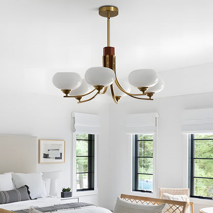 Juino Wood Farmhouse Milk Ball Sputnik Chandelier