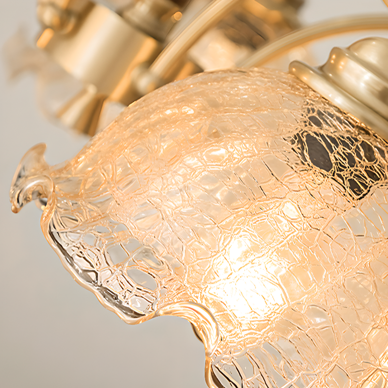 Erin French Country Crack Flower Glass Chandelier