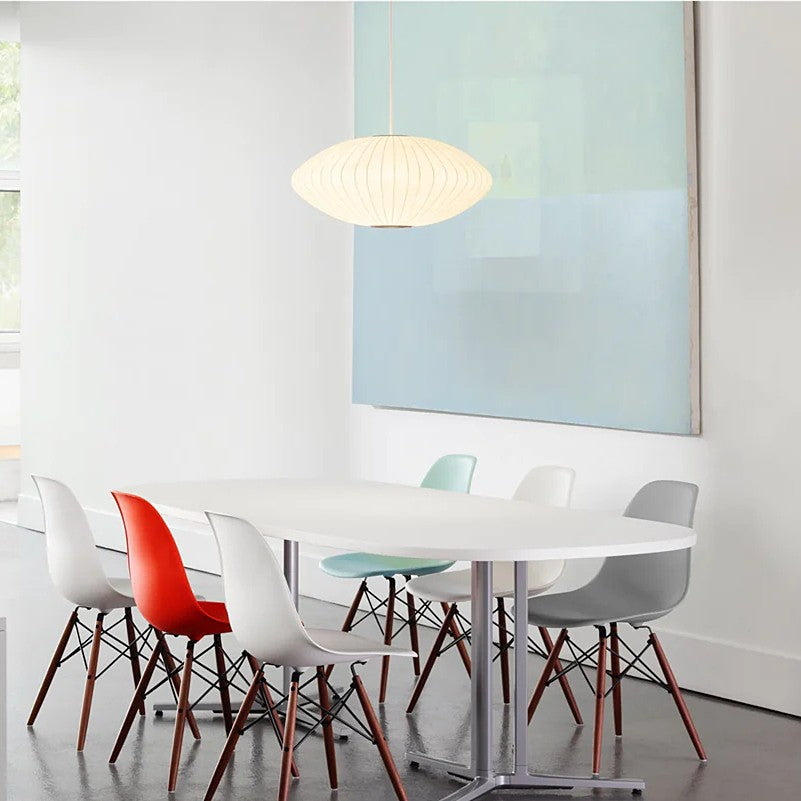 Leocadia White Saucer Nelson Bubble Pendant Light