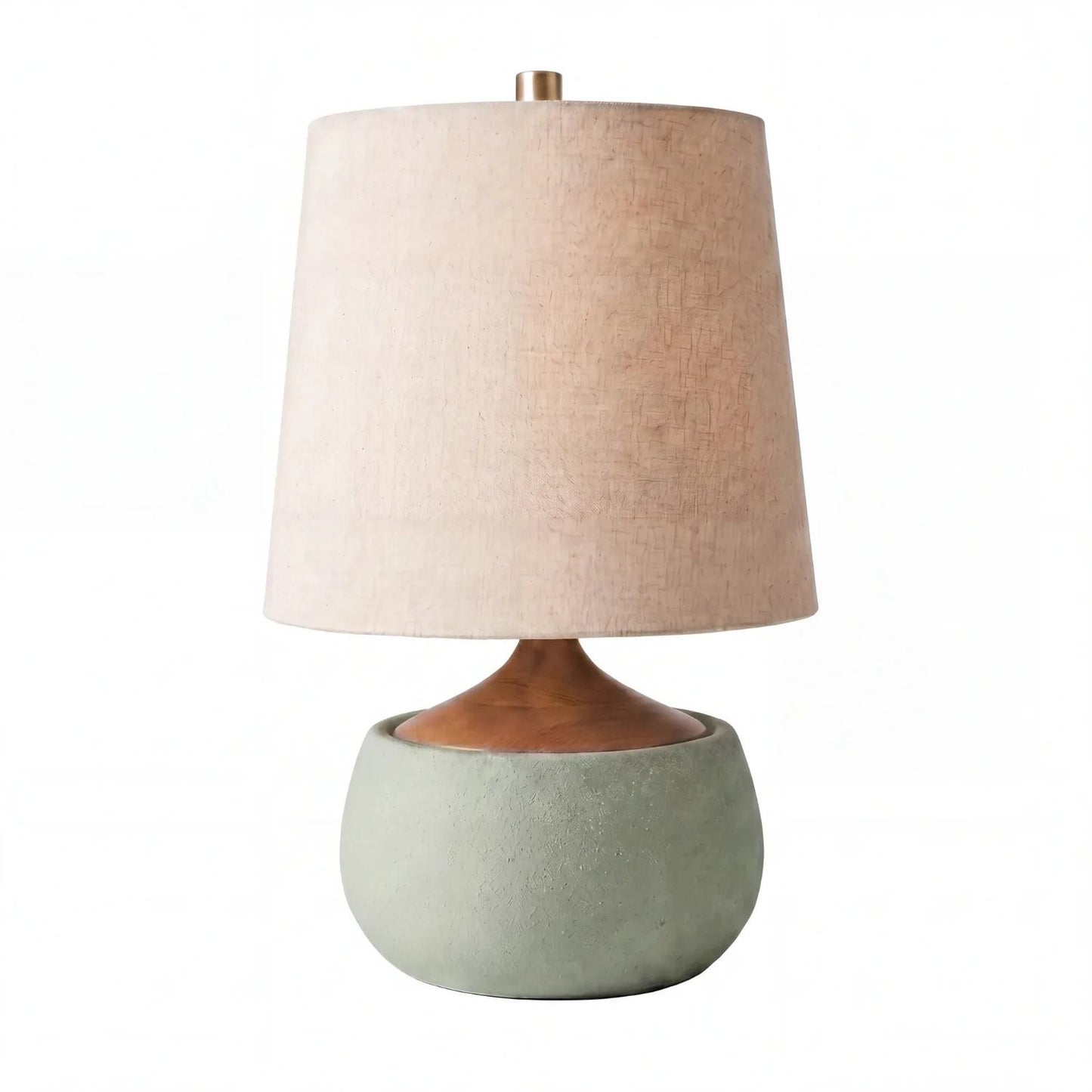Velmira Mid-Century textile lamp shade Cement Table Light