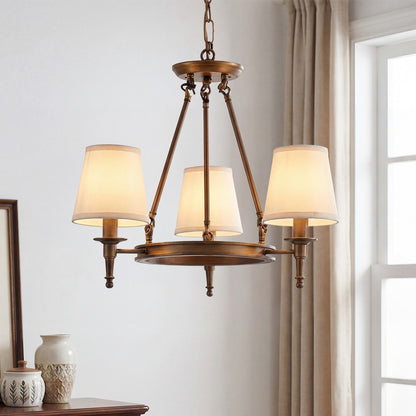 Yasmin Antique Brass Wagon Wheel Chandelier