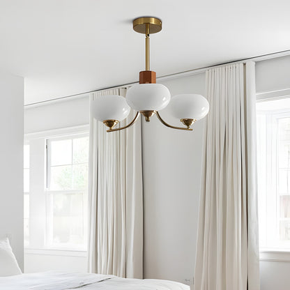 Juino Wood Farmhouse Milk Ball Sputnik Chandelier