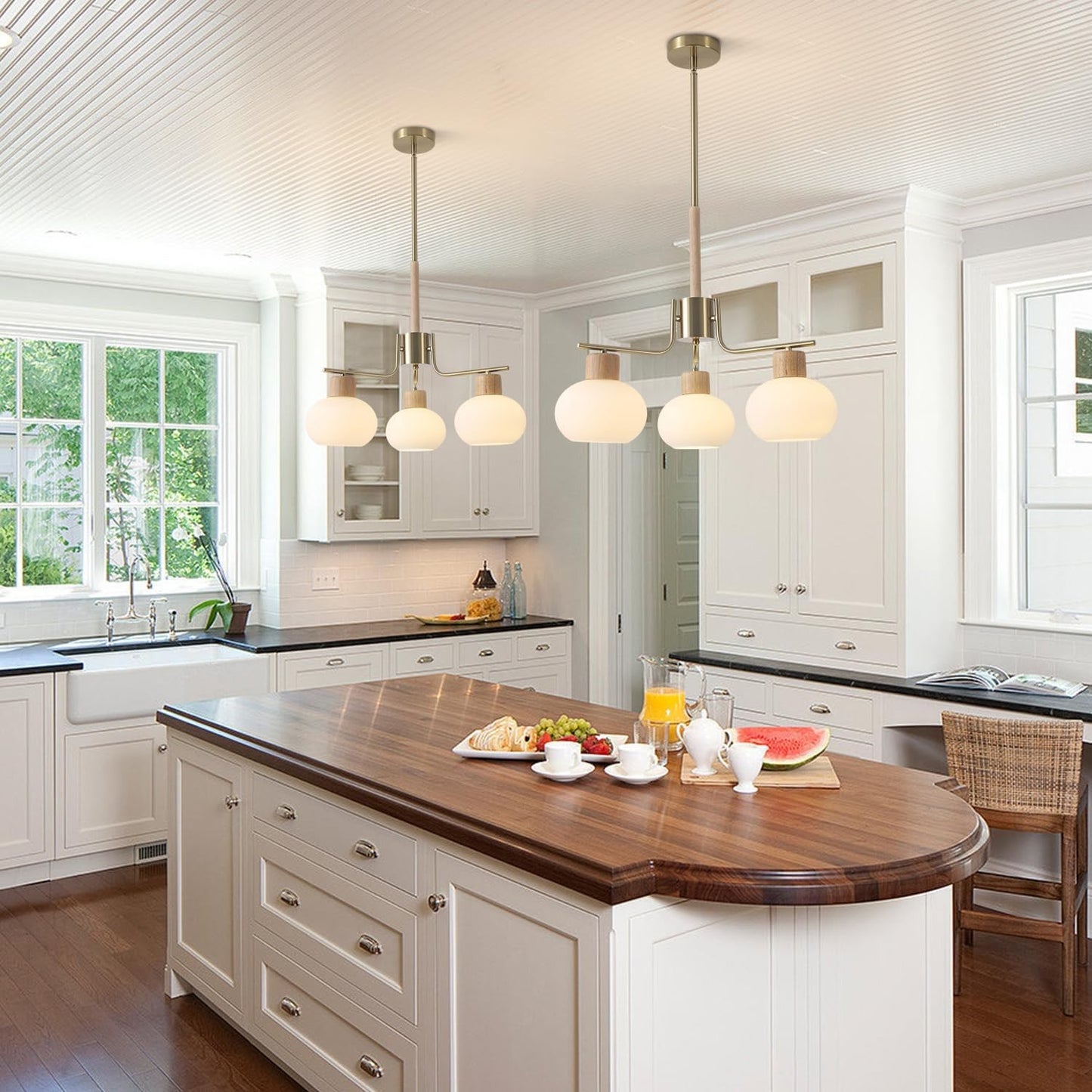Jesper Gold Modern Frosted Glass Chandelier