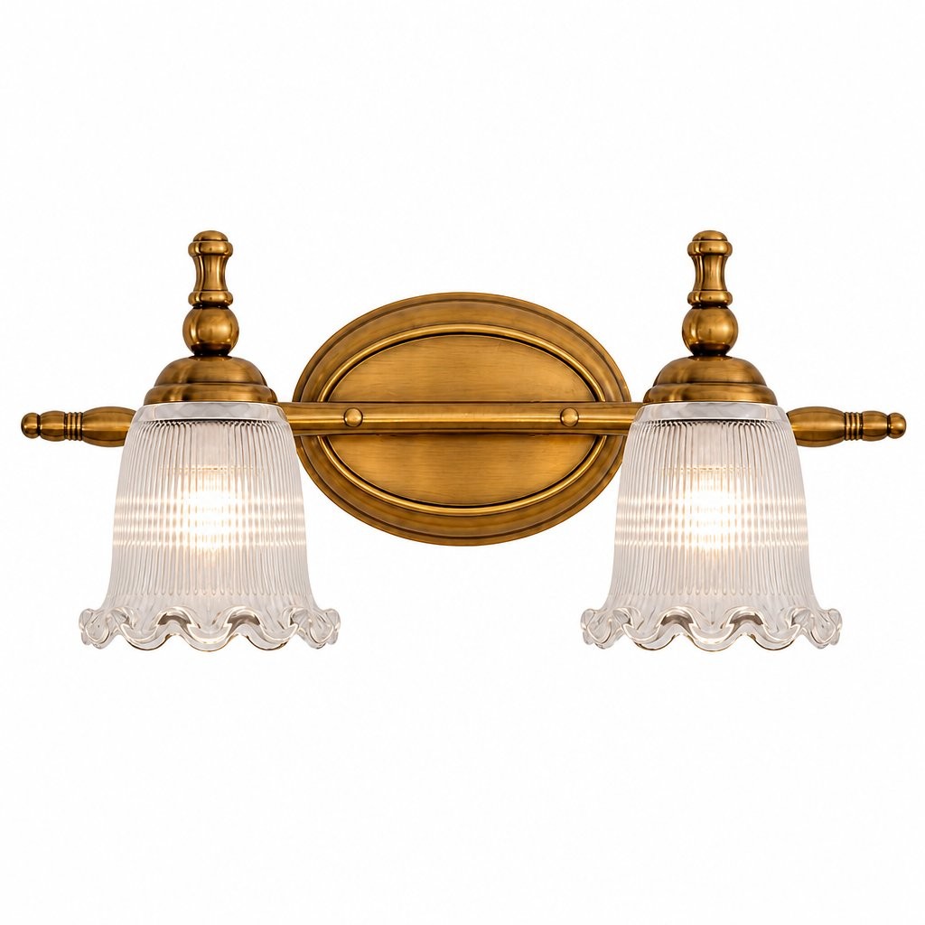 Cormac French Vintage Ribbed Glass Flower Wall Sconce