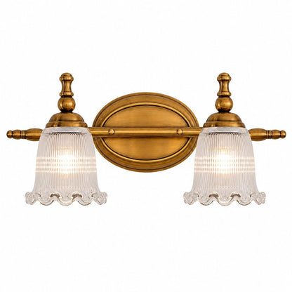 Cormac French Vintage Ribbed Glass Flower Wall Sconce
