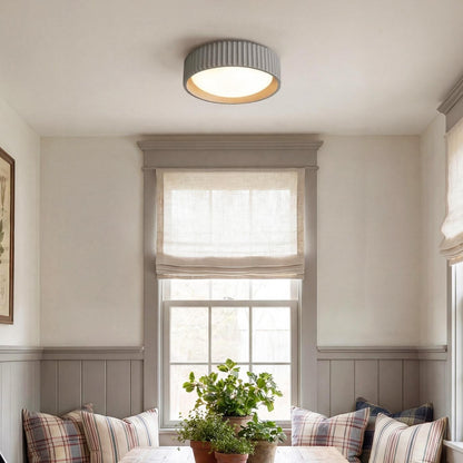 Arnold ‎Minimalist Round Led Fluted Concrete Ceiling Light