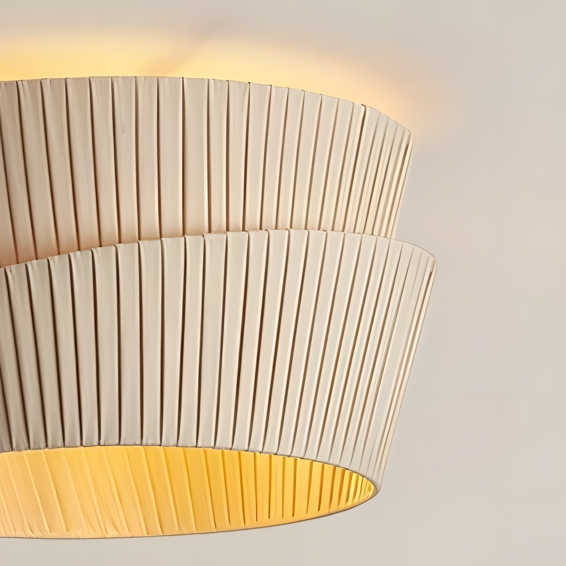 Mvari Modern Beige Pleated Fabric Ceiling Light