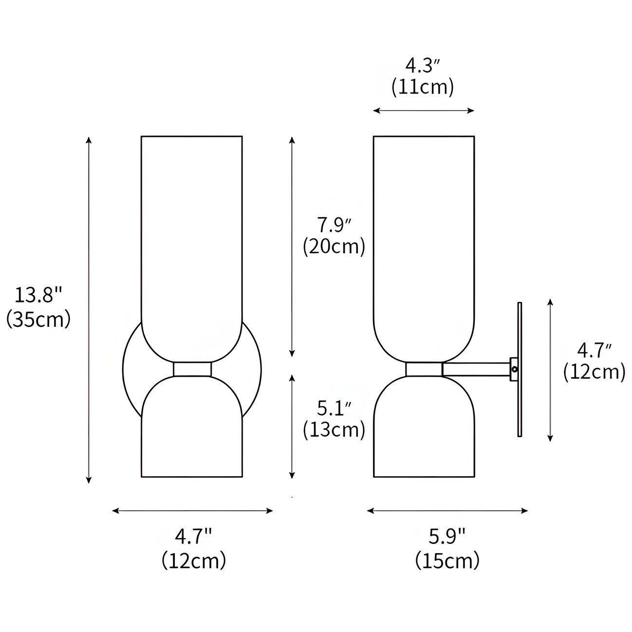 Trisia Modern Up Down Glass Wall Sconce