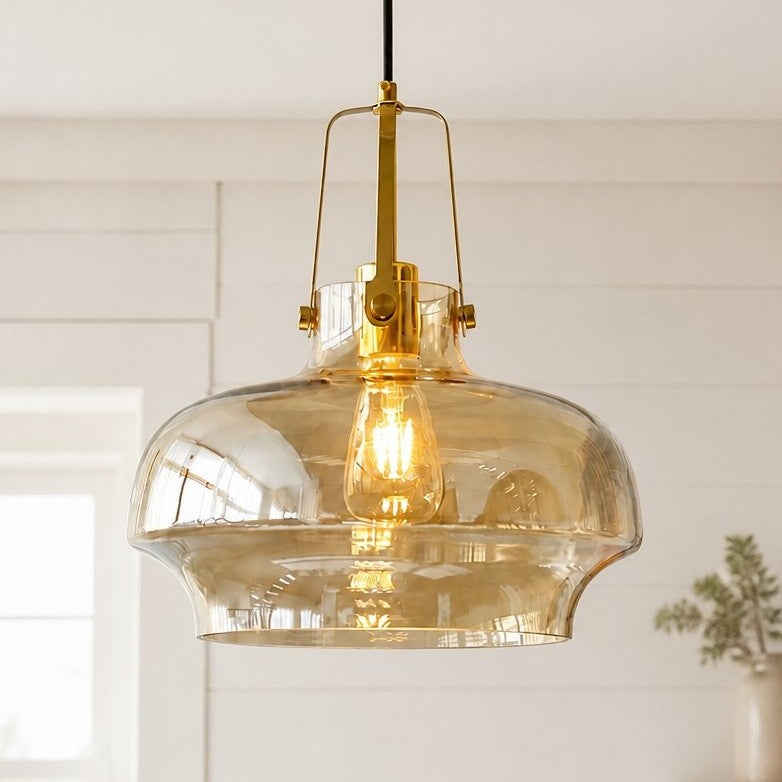 Mynorix Transparent Bowl Shaped Glass Pendant Light