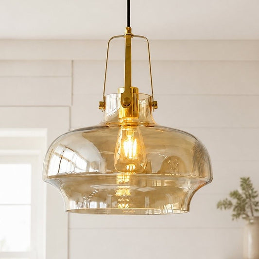 Mynorix Transparent Bowl Shaped Glass Pendant Light