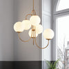 Vekton Vintage Glass Globe Gooseneck Chandelier
