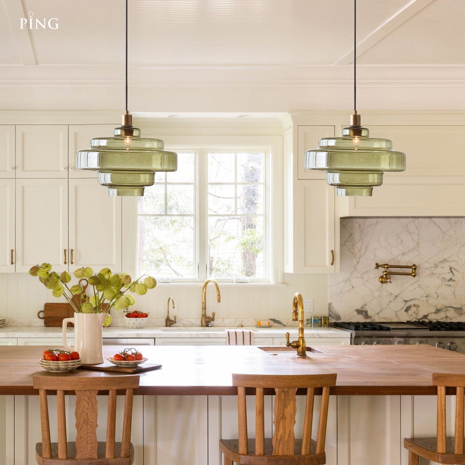 Yves Vintage Tiered Glass Pendant Light