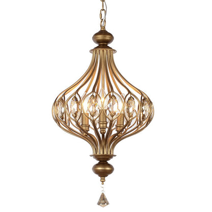 Keir French Luxury Retro Crystal Cage Chandelier