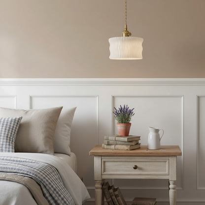 Roslyn Retro Stained Ribbed Glass Pendant Light