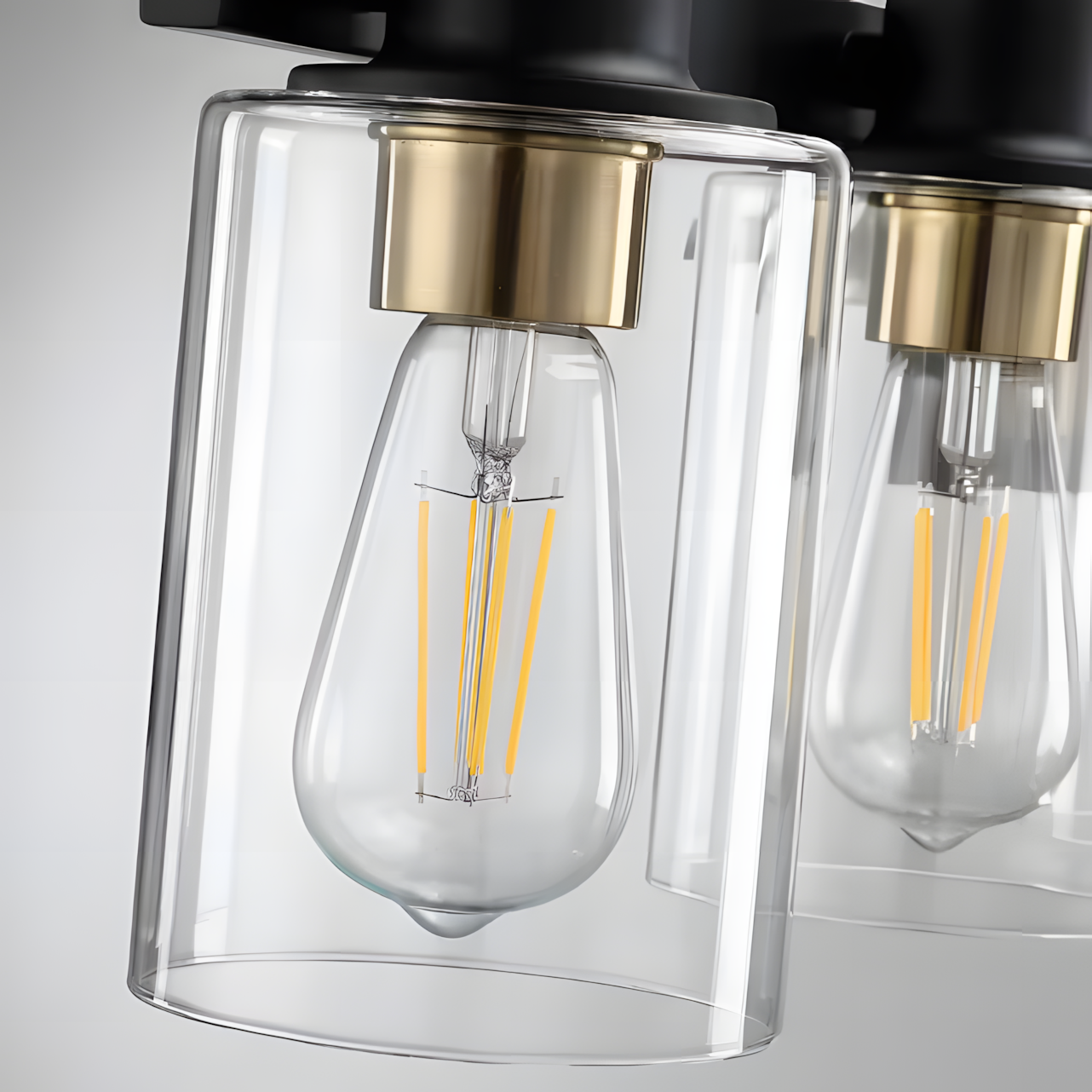 Dyril Modern Matte Black Cylinder Glass Sconce