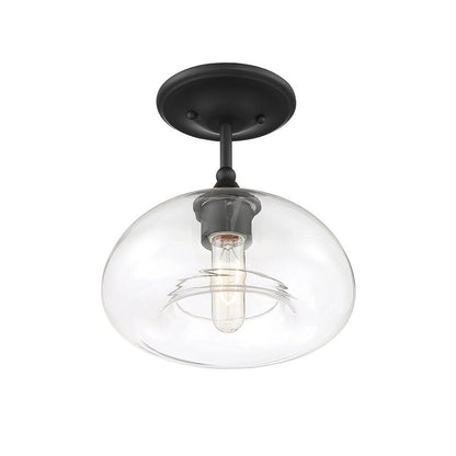 Thyran Farmhouse Small Globe Clear Glass Flush Mount Ceiling Light