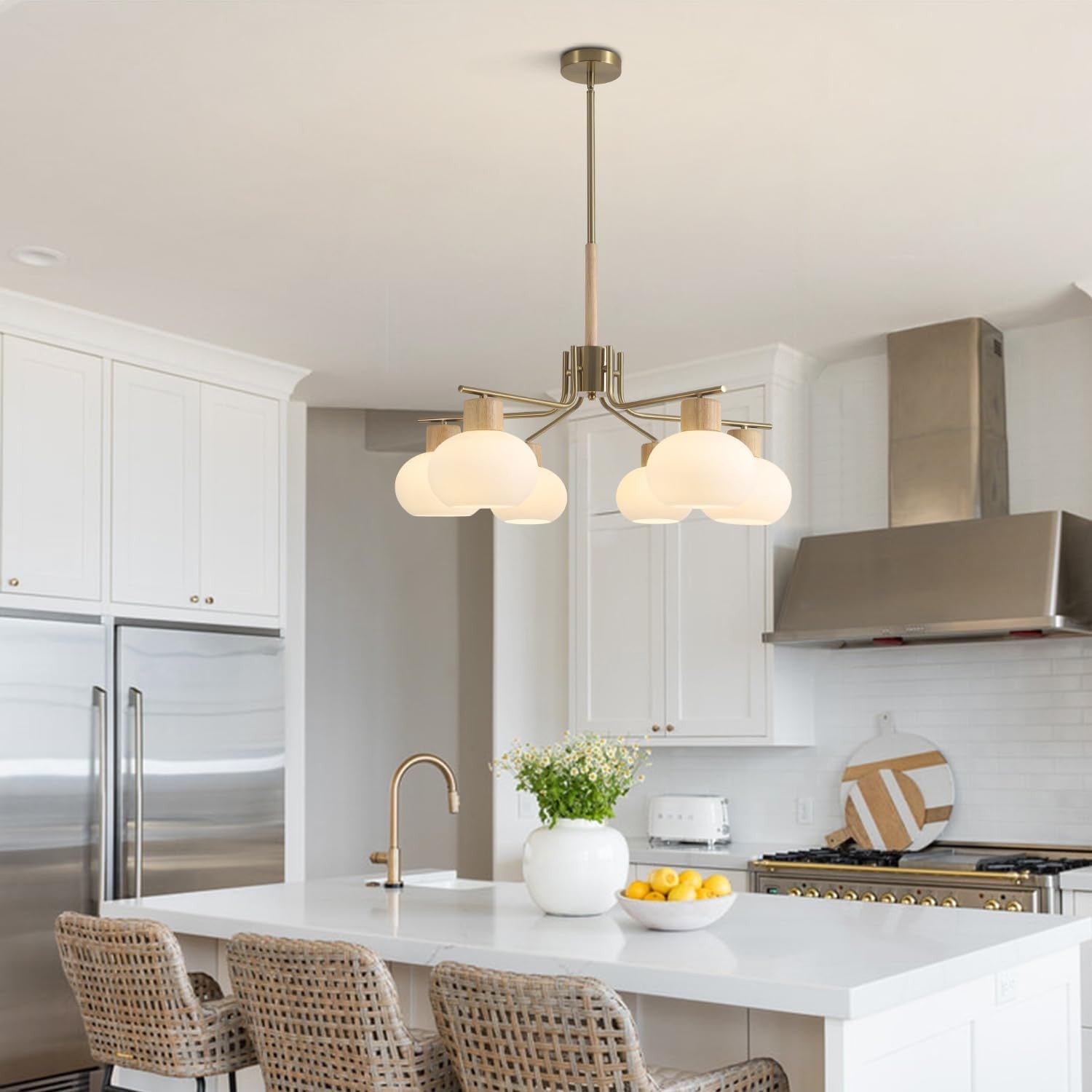 Jesper Gold Modern Frosted Glass Chandelier