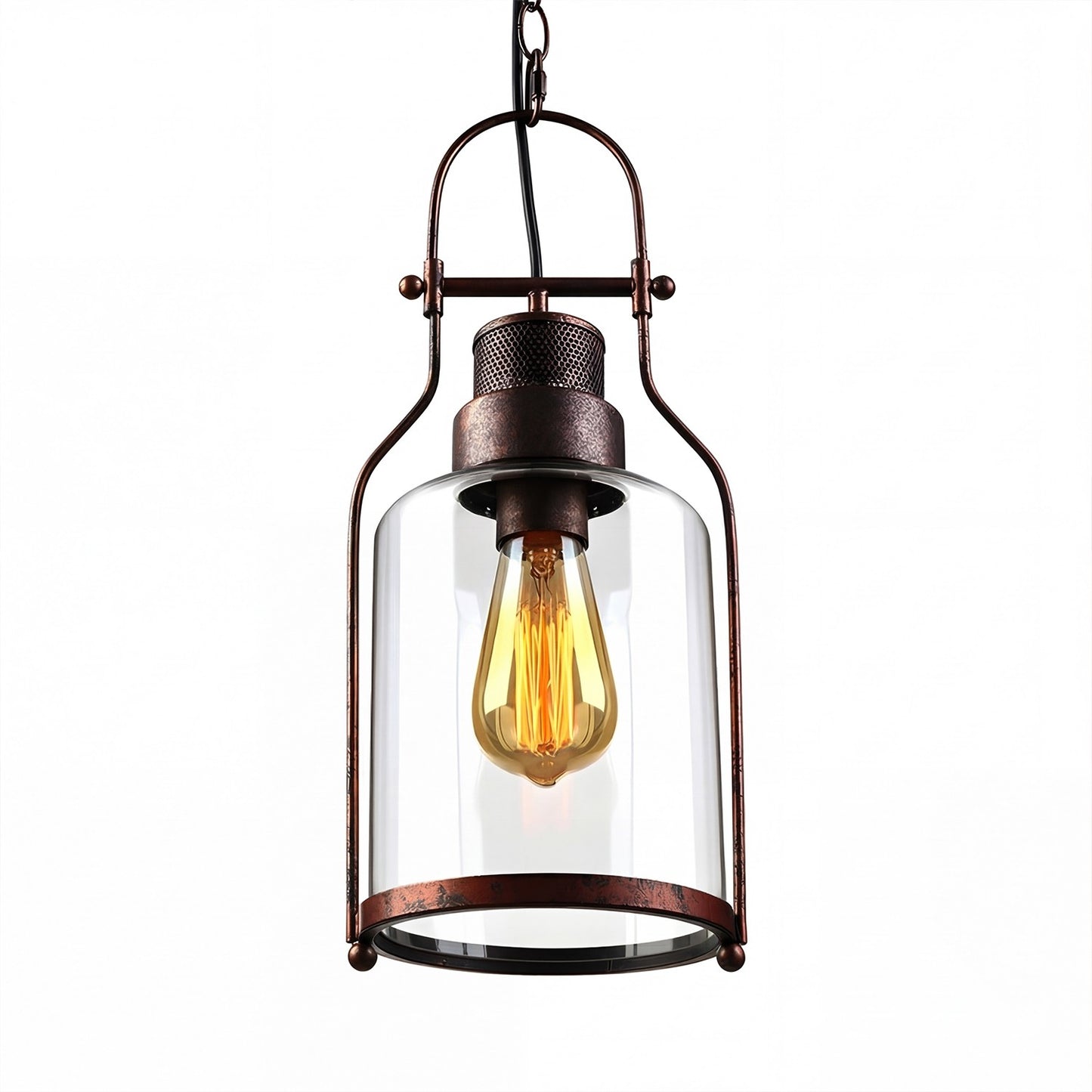 Eryxis Industrial Vintage Iron Glass Jar Pendant Light