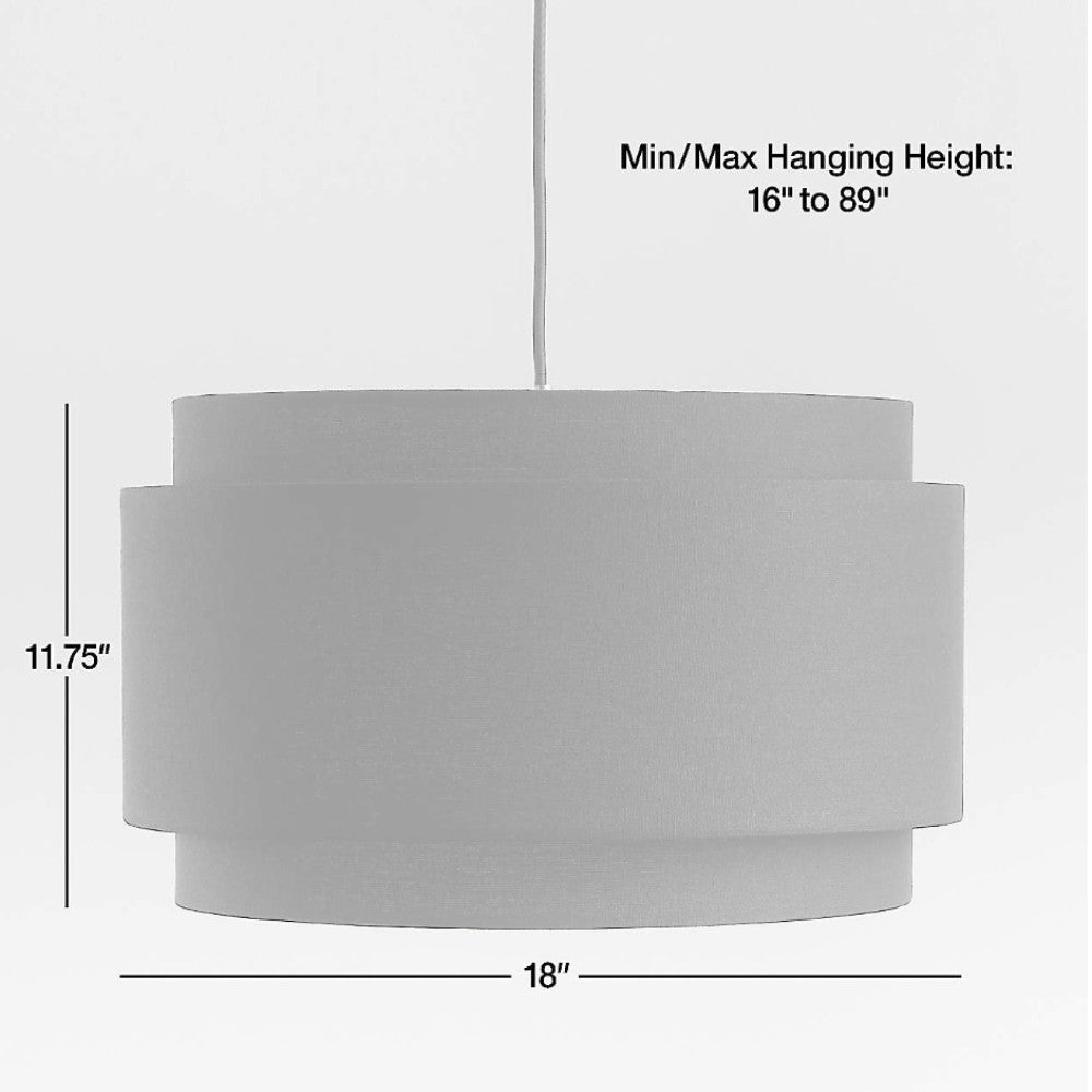 Virelai Modern Linen Double Drum Pendant Light