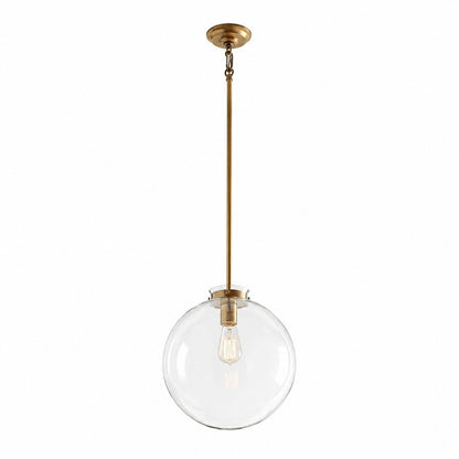 Mica Minimalist Brass Clear Glass Pendant Light