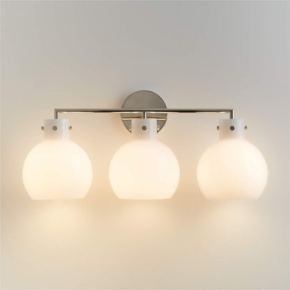 York Minimalist 3-Light Glass Globe Metal Wall Light