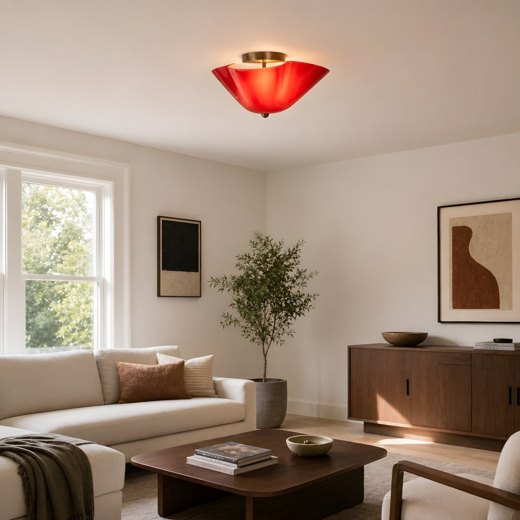 Esmay Modern Wavy Glass Fazzo Flush Mount Ceiling Light