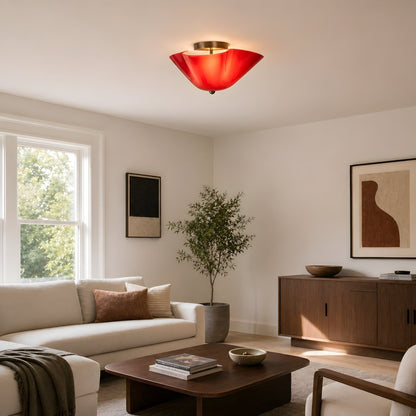 Esmay Modern Wavy Glass Fazzo Flush Mount Ceiling Light