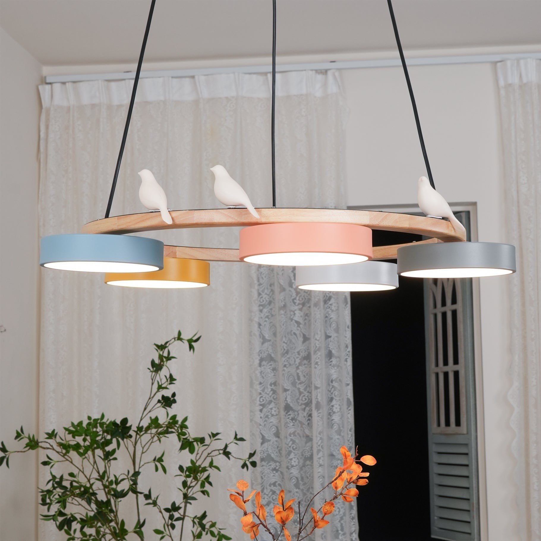 Myrithor Macarons Bird Woon Round Chandelier
