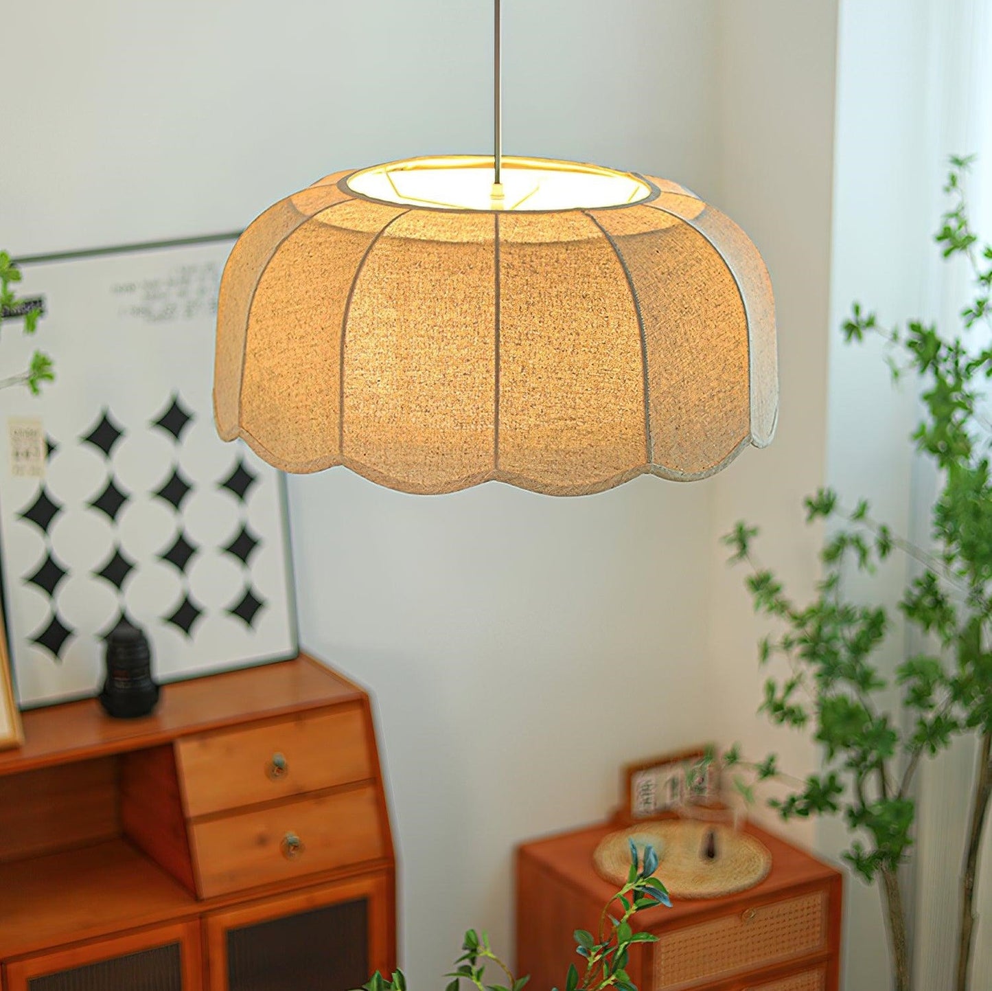 Quill Large Boho Fabric Flower Pendant Light