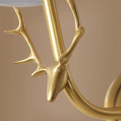Akshara Farmhouse Brass Deer Head Wall Light