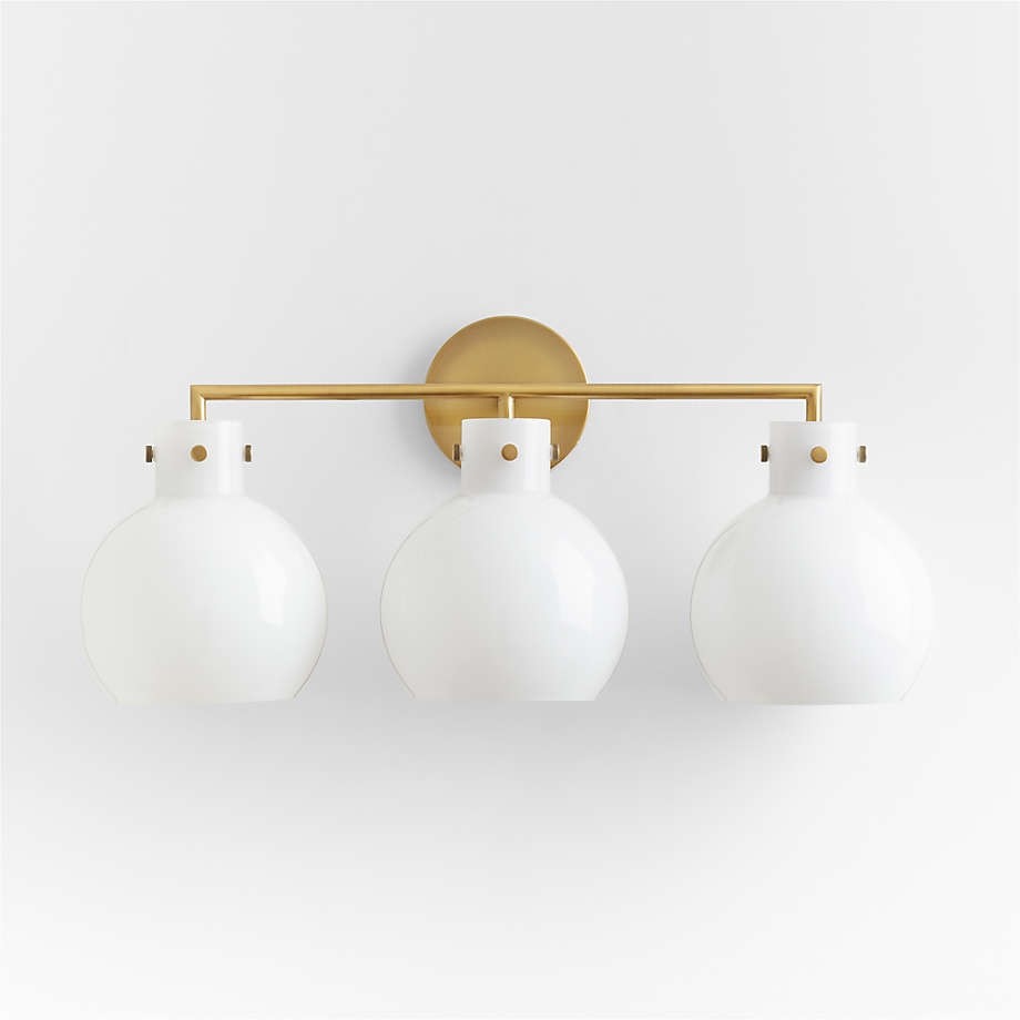York Minimalist 3-Light Glass Globe Metal Wall Light