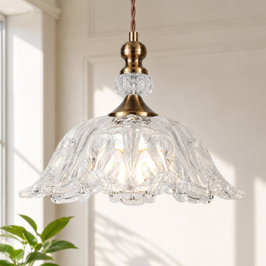 Vilkas Vintage Flower Shaped Glass Pendant Light
