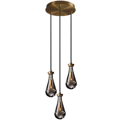 Peregrine Modern All-copper Crystal Raindrop Linear Chandelier