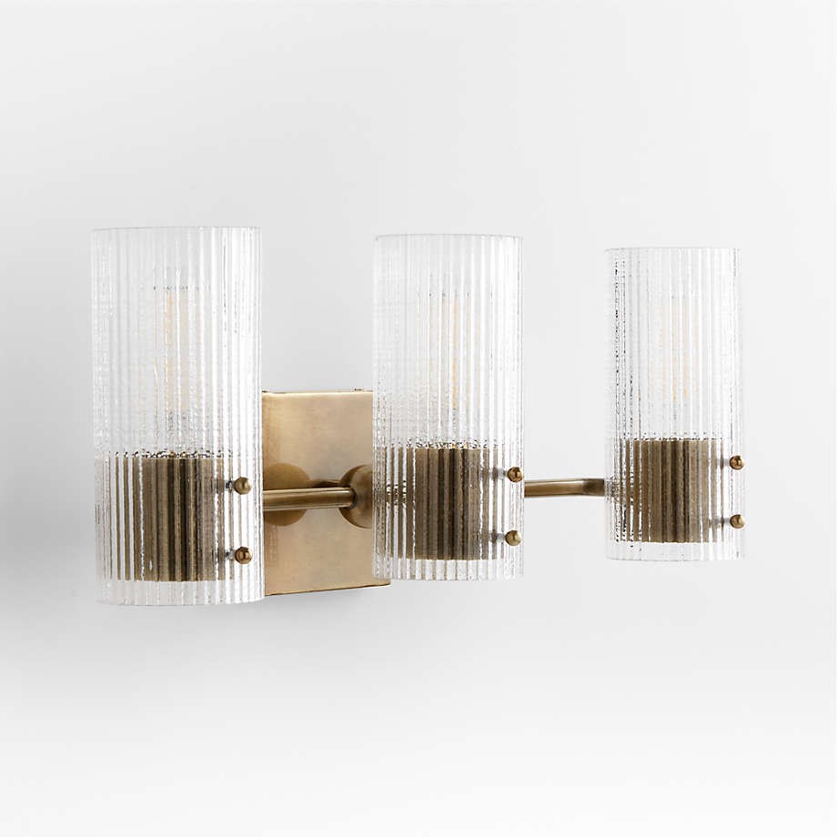 Joanna Modern 2/3 Light Ribbed Fluted Glass Wall Light