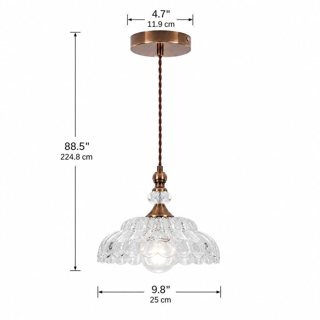 Vilkas Vintage Flower Shaped Glass Pendant Light