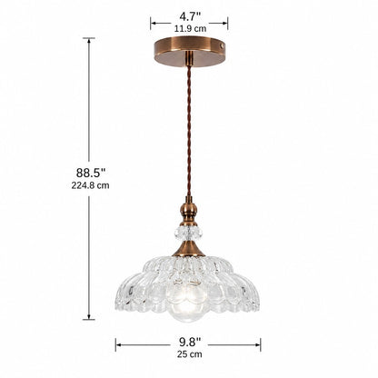 Vilkas Vintage Flower Shaped Glass Pendant Light