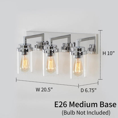 Pyros Farmhouse Clear Glass Cylinder Vanity Wall Light