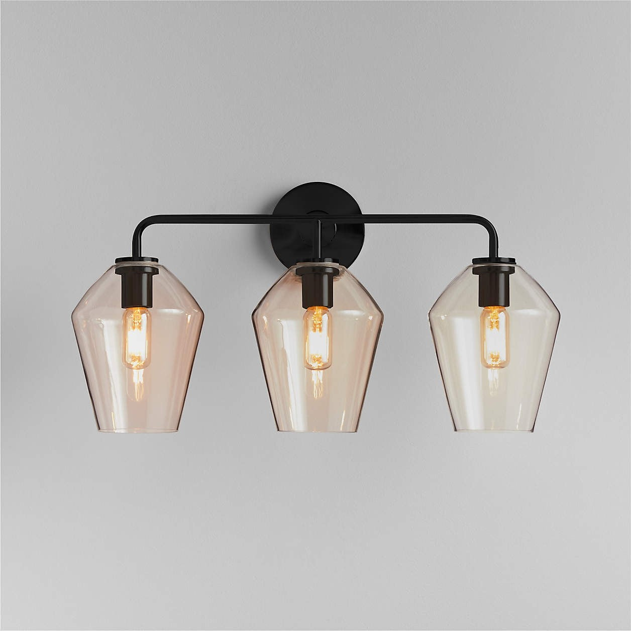 Konig Minimalist 3-Light Brass Glass Wall Light