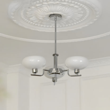 Shadella Modern Cream Glass Bauhaus Chandelier
