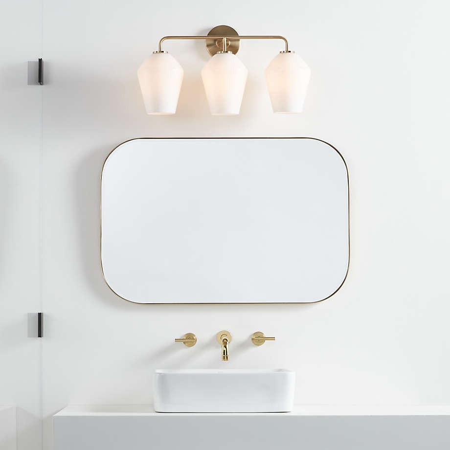 Konig Minimalist 3-Light Brass Glass Wall Light